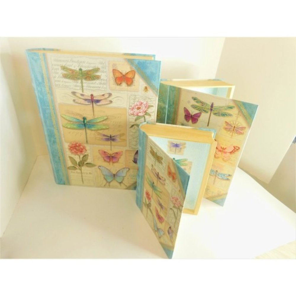 Punch Studio Metallic Butterfly Nesting Book Box Set of 3
